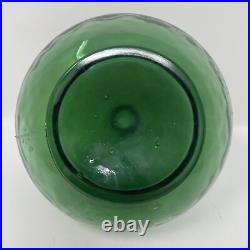 Empoli Green Diamond Optic Decanter Bottle & Stopper Genie Vintage Retro