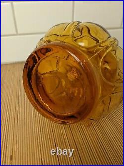 Empoli Italian Glass Corset Shape Amberina Genie Bottle Vintage Decanter