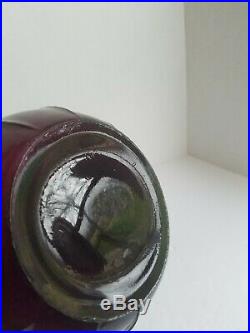Empoli Italian Purple Amethyst Decanter Genie Bottle & Stopper Vintage boho
