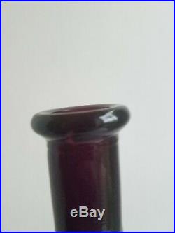 Empoli Italian Purple Amethyst Decanter Genie Bottle & Stopper Vintage boho