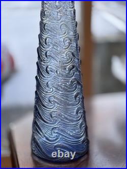 Empoli Italian Vintage MCM Blue Wave Art Glass Decanter Genie Bottle 22 (Read) Empoli Italian Vintage MCM Blue Wave Art Glass Decanter Genie Bottle 22 (Read)