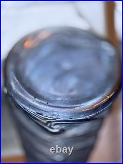 Empoli Italian Vintage MCM Blue Wave Art Glass Decanter Genie Bottle 22 (Read)