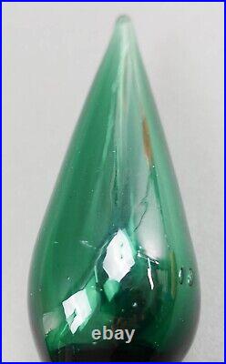 Empoli Italian Vintage MCM Green Art Glass Decanter Genie Bottle 24 1/4