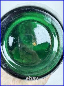 Empoli Italy Emerald Green Glass Honeycomb Quilted Bottle Decanter With2 Stoppers