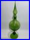 Empoli-Optic-Green-Glass-Footed-Genie-Bottle-Decanter-w-Stopper-20-5-MCM-VTG-01-lld