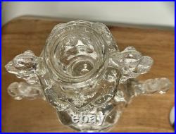Erik Hoglund Boda Sweden People Figural Glass Decanter Clear MCM Vintage 8 X 6