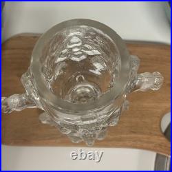 Erik Hoglund Boda Sweden People Figural Glass Decanter Clear MCM Vintage 8 X 6