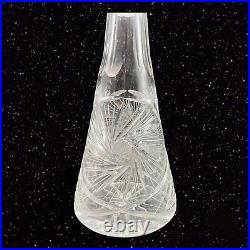Etched Rohan Crystal Decanter Made In France Vintage Art Glass Tall 14.5t 3w