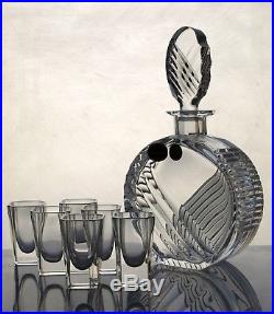 Fabulous Vintage Bohemian Crystal Hand Cut Glass decanter and 6 glasses