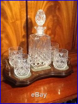Fabulous Vintage Decanter 4 Tumblers Tray Spirits Gin Whiskey Designer Drinks