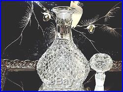 Fabulous Vintage Liqueur Crystal Decanter And 5 Liqueur Crystal Glasses & Tray