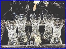 Fabulous Vintage Liqueur Crystal Decanter And 5 Liqueur Crystal Glasses & Tray
