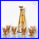French-Vintage-Clear-Glass-Decanter-Set-with-Gilded-Gold-Bands-and-6-Glasses-01-just
