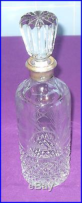 GORGEOUS VINTAGE 1970s SPANISH SILVER-MOUNTED CUT GLASS CRYSTAL STYLISH DECANTER