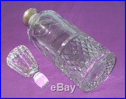 GORGEOUS VINTAGE 1970s SPANISH SILVER-MOUNTED CUT GLASS CRYSTAL STYLISH DECANTER