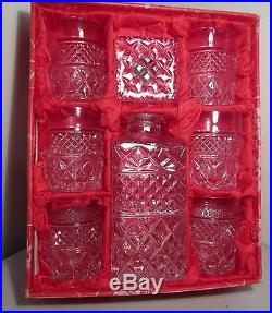 Genuine Vintage Bohemia Lead Crystal Whisky Set 7 pcs