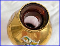 Glass Decanter Set Spirit/Liqueur Vintage Murano Gold & Cobalt Blue Venetian