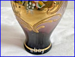 Glass Decanter Set Spirit/Liqueur Vintage Murano Gold & Cobalt Blue Venetian