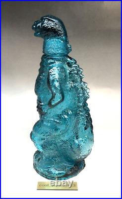 Godzilla Limited Decanter Vintage Blue Glass Bottle TOHO UNICON JAPAN 1980s