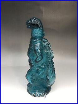 Godzilla Limited Decanter Vintage Blue Glass Bottle TOHO UNICON JAPAN 1980s