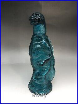 Godzilla Limited Decanter Vintage Blue Glass Bottle TOHO UNICON JAPAN 1980s