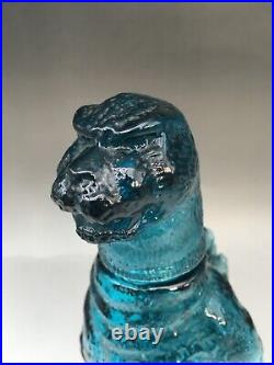 Godzilla Limited Decanter Vintage Blue Glass Bottle TOHO UNICON JAPAN 1980s