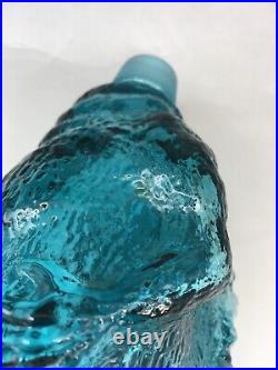 Godzilla Limited Decanter Vintage Blue Glass Bottle TOHO UNICON JAPAN 1980s