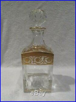 Gorgeous Vintage French crystal Thistle Saint Louis square decanter