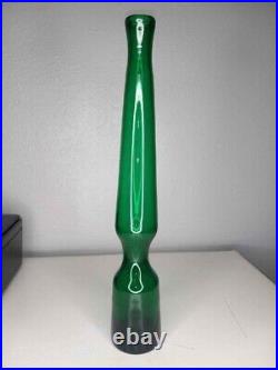 Greenwich Flint Glass company emerald green decanter height 18 Vintage