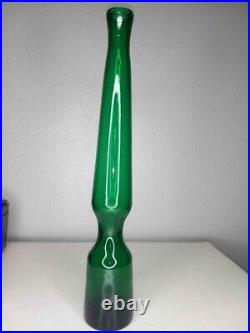 Greenwich Flint Glass company emerald green decanter height 18 Vintage