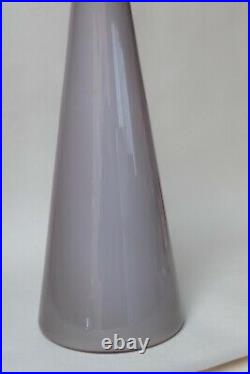 Grey Taupe Genie Bottle Decanter Mcm Glass Italy Vintage Empoli 1960s Hand Blown
