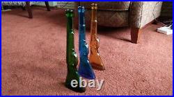 Gun Shaped Rifle Glass Liquor Bottles Vintage 60-70's