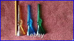 Gun Shaped Rifle Glass Liquor Bottles Vintage 60-70's