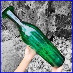 HTF Vintage Blenko Green Glass 25 Bottle Decanter #9312L Vase MCM