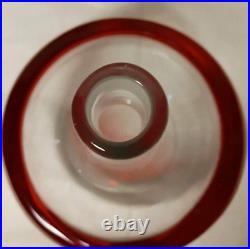 HTF Vintage Blenko Handmade Glass Gump Decanter in Tangerine Signed Myers Design