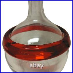 HTF Vintage Blenko Handmade Glass Gump Decanter in Tangerine Signed Myers Design