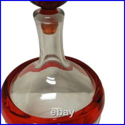 HTF Vintage Blenko Handmade Glass Gump Decanter in Tangerine Signed Myers Design