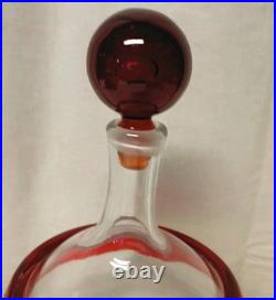 HTF Vintage Blenko Handmade Glass Gump Decanter in Tangerine Signed Myers Design