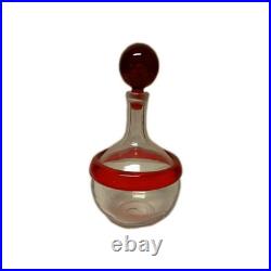 HTF Vintage Blenko Handmade Glass Gump Decanter in Tangerine Signed Myers Design