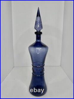 HTF Vintage MCM Empoli 19.25 Lilac Hour Glass Genie Bottle Decanter WithStopper