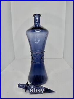 HTF Vintage MCM Empoli 19.25 Lilac Hour Glass Genie Bottle Decanter WithStopper