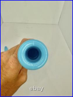 HTF Vintage MCM Empoli Glass Blue Milk Glass Decanter 18.75 Withstopper Stunning