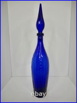 HTF Vintage MCM Empoli XO Decanter 20.5 Cobalt Withstopper Stunning
