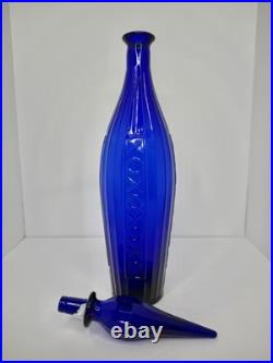 HTF Vintage MCM Empoli XO Decanter 20.5 Cobalt Withstopper Stunning