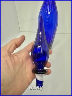 HTF Vintage MCM Empoli XO Decanter 20.5 Cobalt Withstopper Stunning