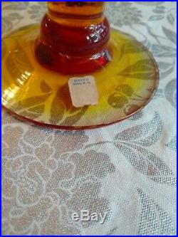HUGE 19 Tall Vintage BLENKO Amberina Red/Tangerine Orange Art-Glass Decanter