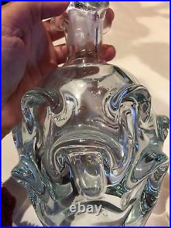 Hand Blown Large Vintage Glass Bottle Decanter