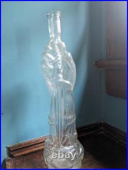 Hand With Dagger Glass Decanter Bottle Vintage Made In Italy