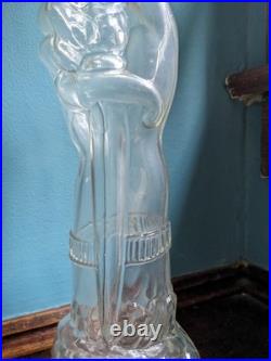 Hand With Dagger Glass Decanter Bottle Vintage Made In Italy