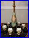 Handblown-Emerald-Rose-Venetian-Decanter-Cordial-Set-18k-Gold-Trim-VTG-NIB-01-xp